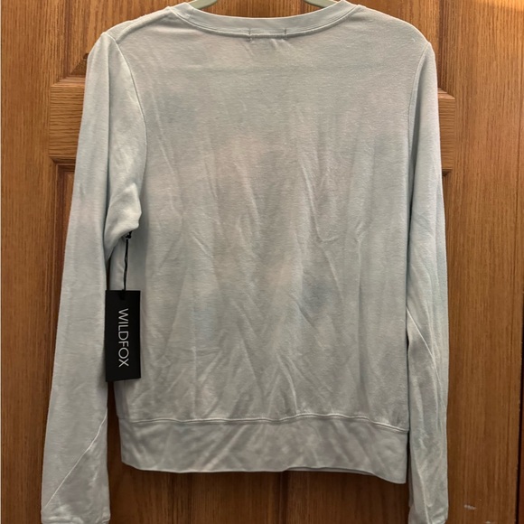 NWT Wildfox Light Blue Tie Dye Top with Pink Heart - Picture 4 of 6